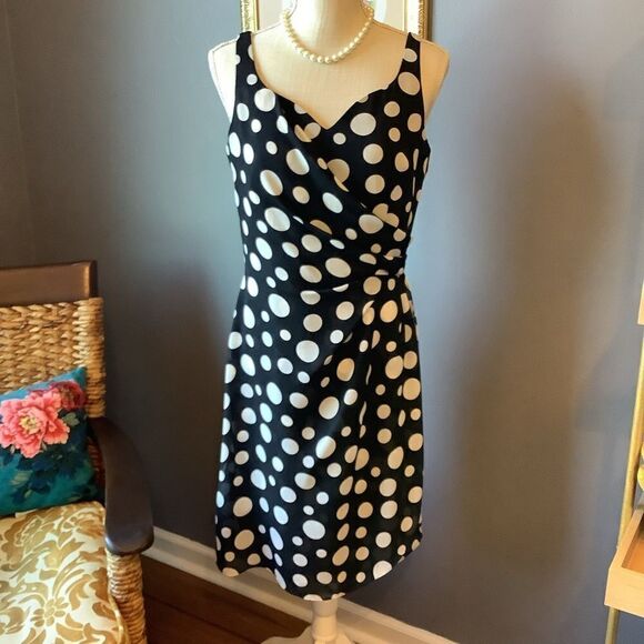John Roberts Sleeveless Polka Dot Dress - Picture 1 of 7